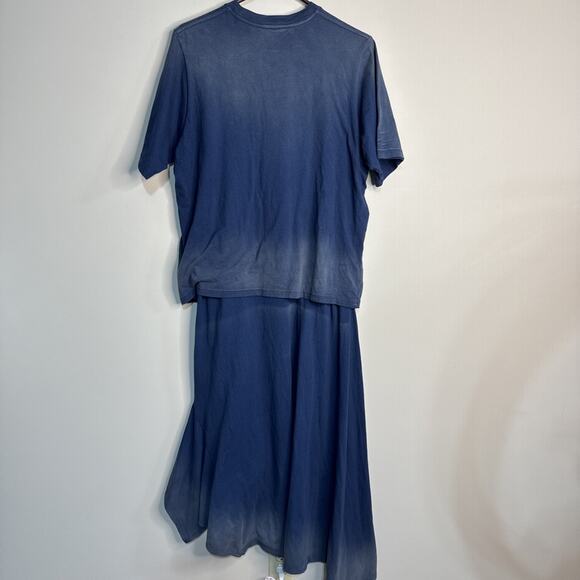 Acne Studios Layered T-shirt Style Dress In Navy Cotton XS-S - Picture 2 of 15